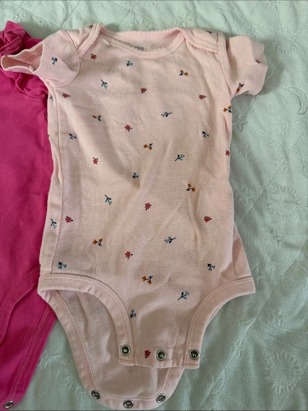 Carter's Girls Pink Floral & Heathered Black Mix 5-Piece Outfit Set 9-12 months